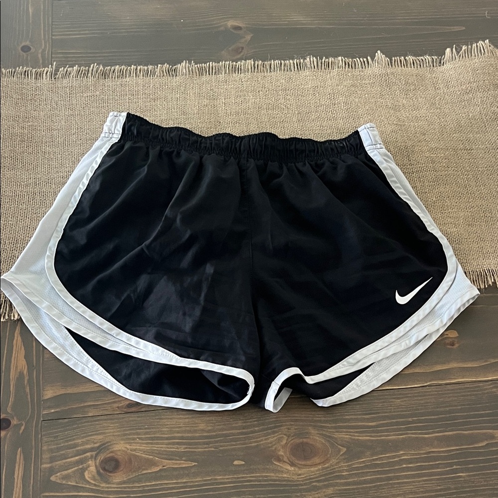 Nike Women's Black and White Athletic Shorts